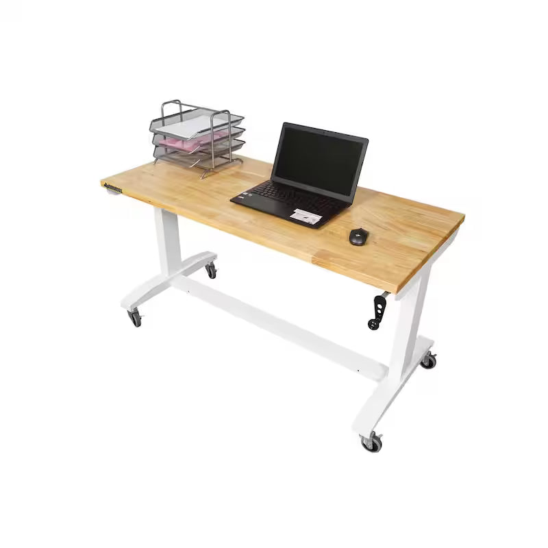 Adjustable Height Work Table in White T886229
