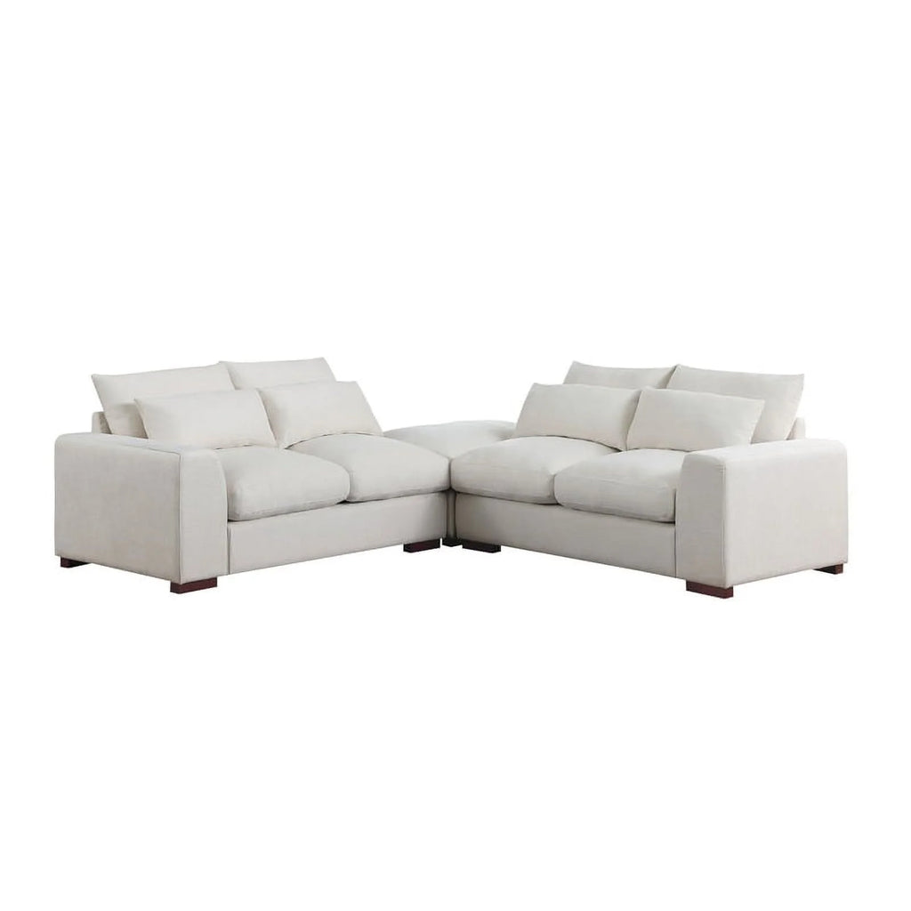 Beige Fabric Reversible Sectional Sofa & Ottoman M394190