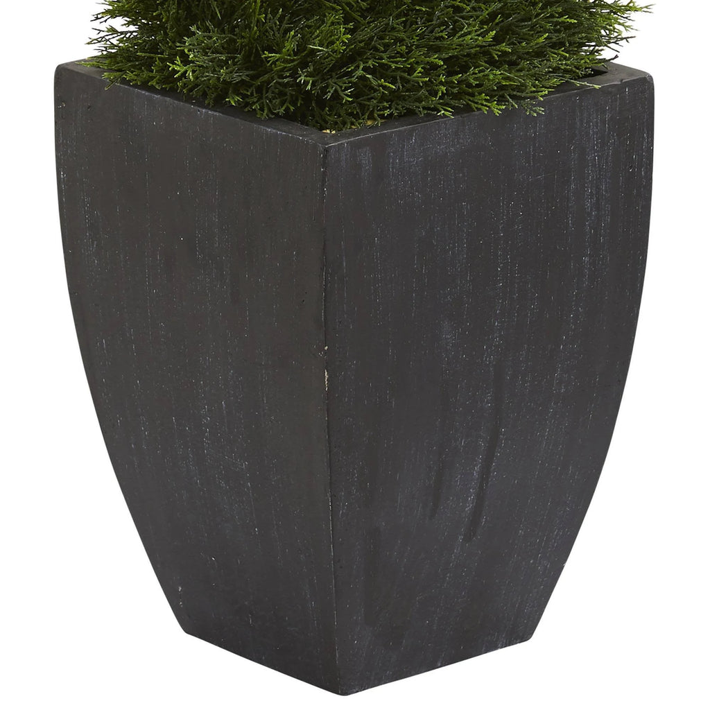 Black Wash Artificial Topiary Tree in Planter V492907