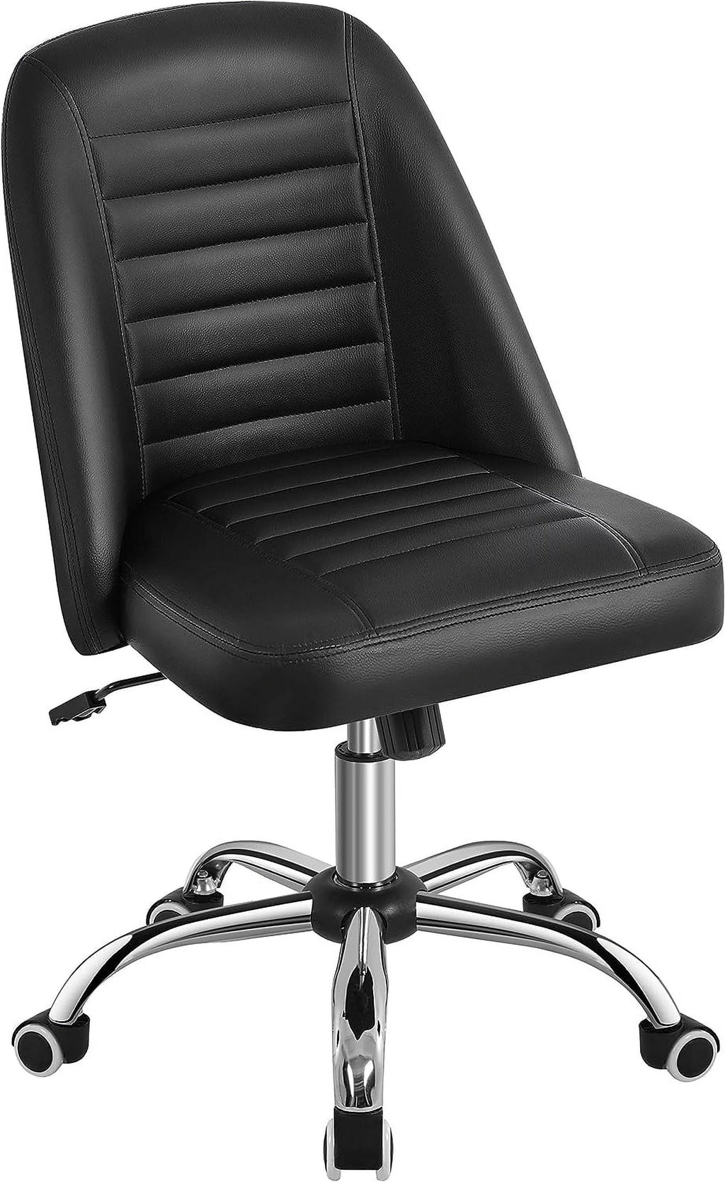 PU Leather Armless Office Chair with Rolling Wheels P295682