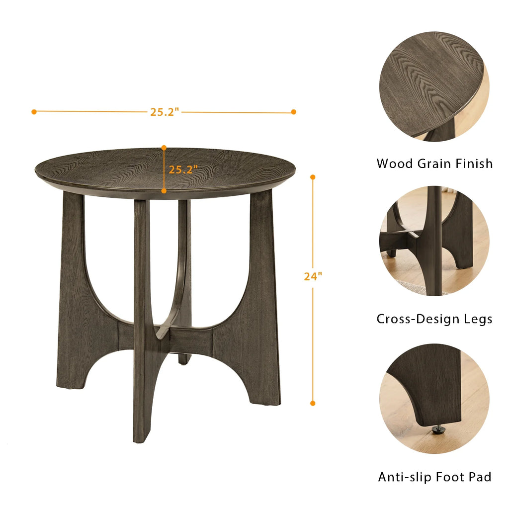 Round Wooden Side Table K983610