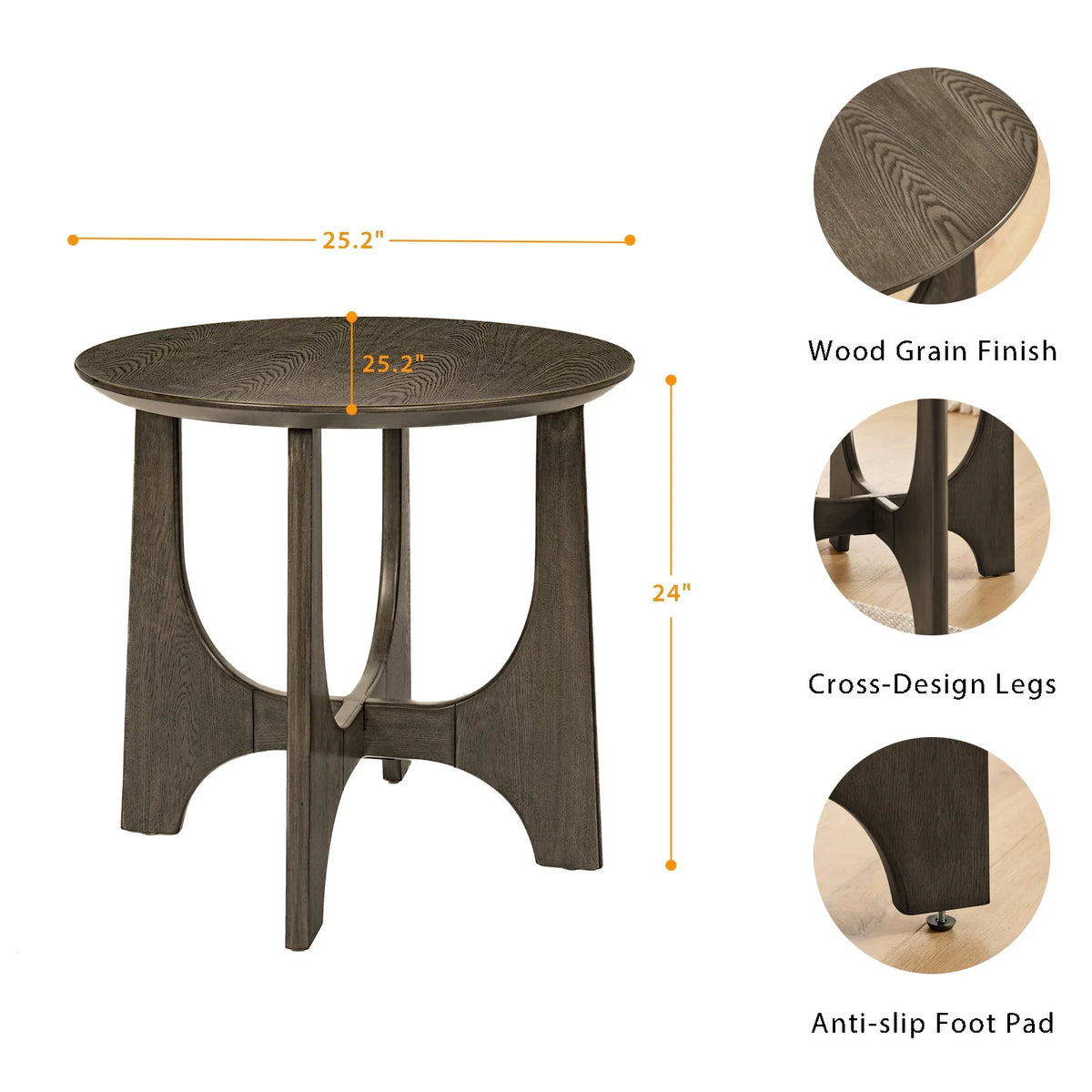 Round Wooden Side Table K983610