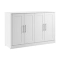 White Engineered Wood Cabinet Bed with Mattress A3228