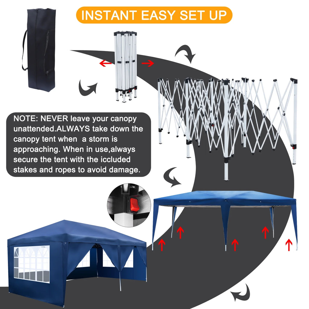 10'x20' Pop Up Canopy Tent with Carry Bag A1294