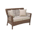 Dark Brown Faux Sea Grass Resin Rattan Patio Loveseat Chair H8906