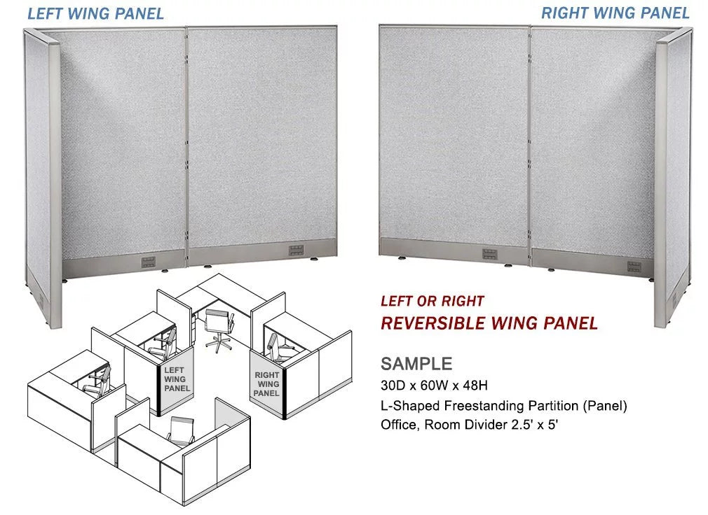 L-Shaped Freestanding Office Partition S1620