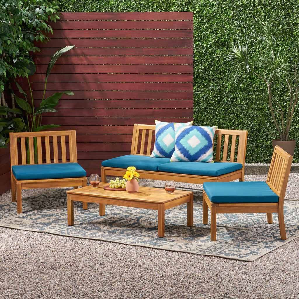 Acacia Wood Chat Set with Coffee Table F342154