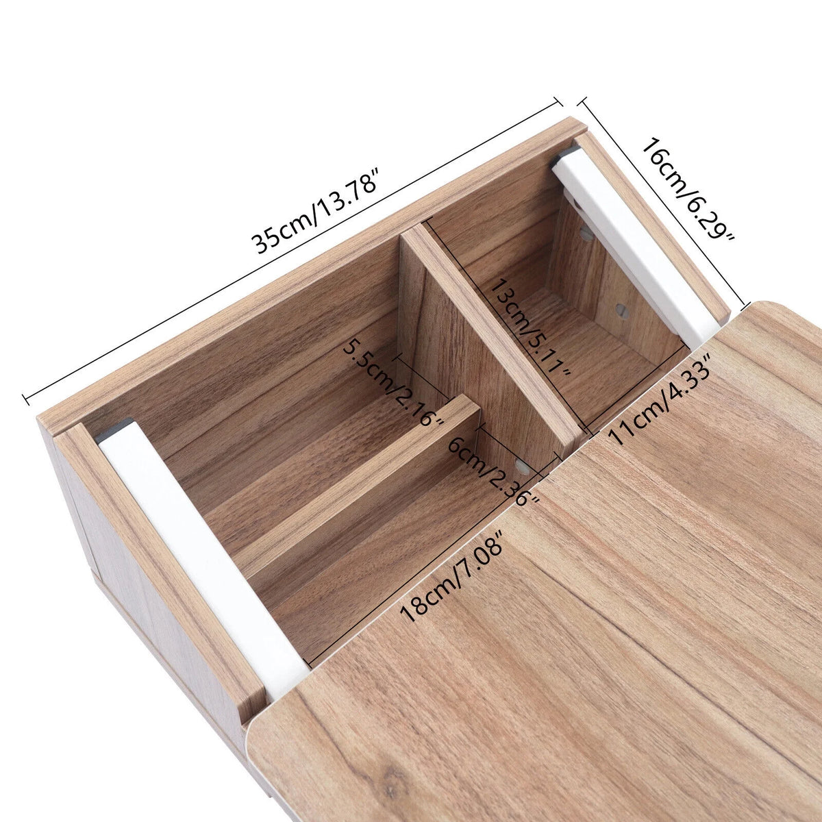 Wooden Bed Side Table with Storage and Wheels A180