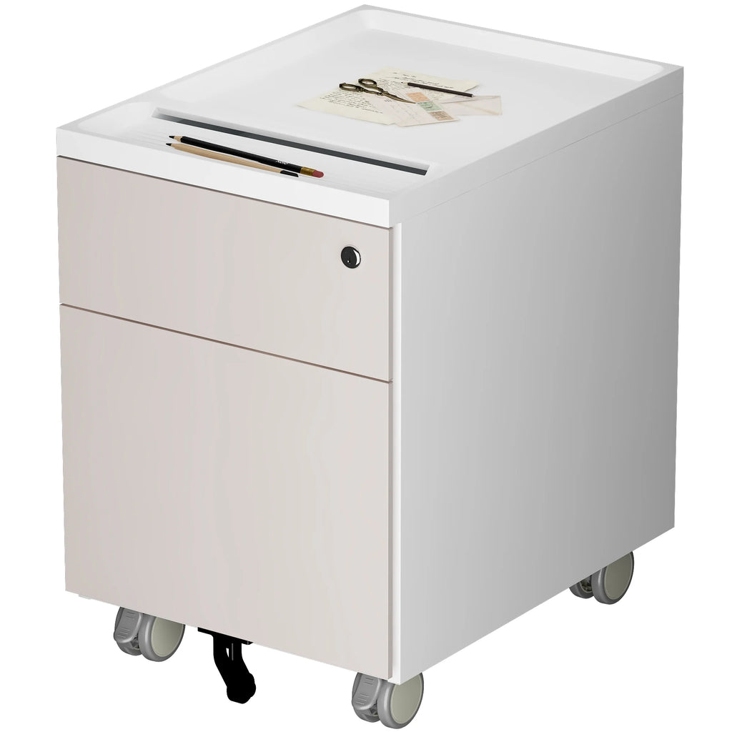 Pink 2-Drawer Metal Filing Cabinet with Wheels I155591