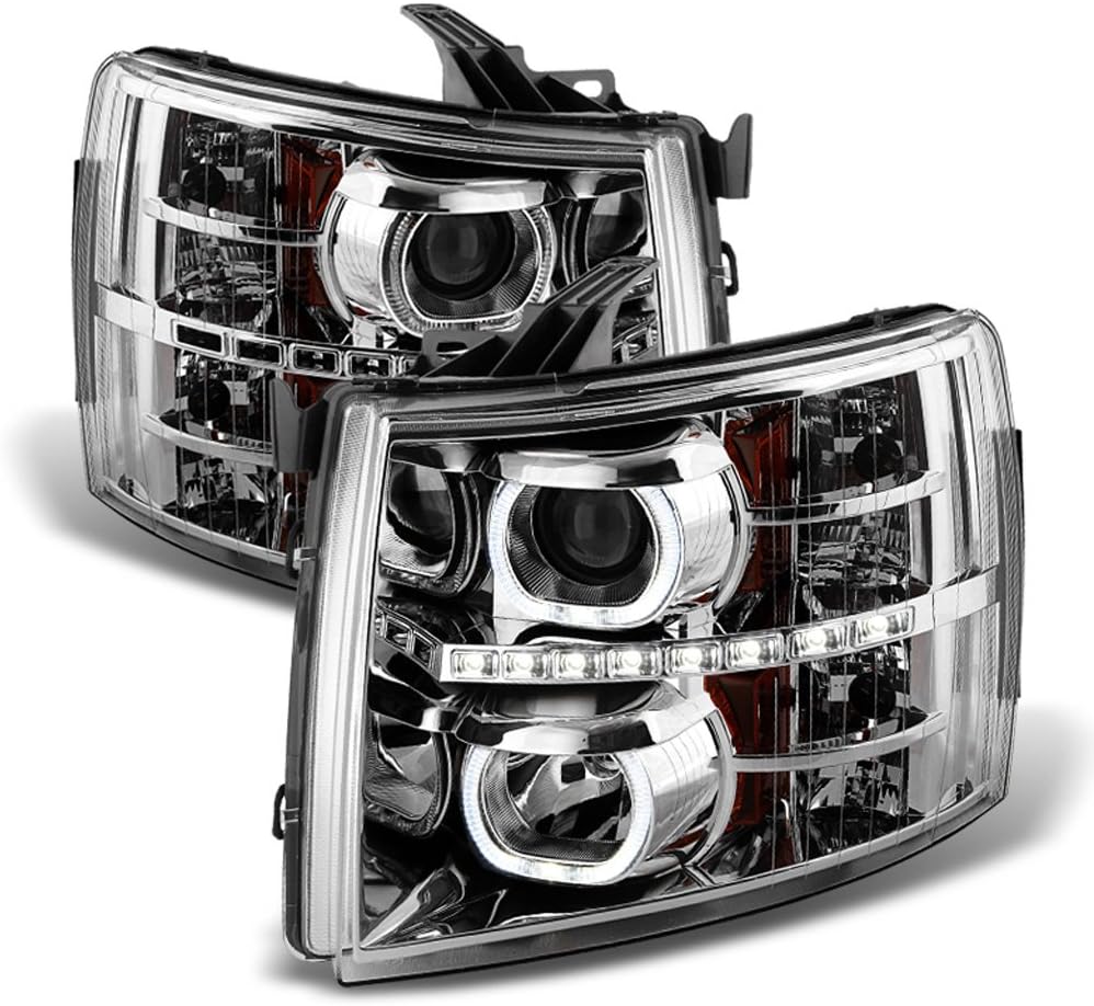 2007-2013 Chevy Silverado 1500 2500 3500 LED Halo Projector Headlights R528