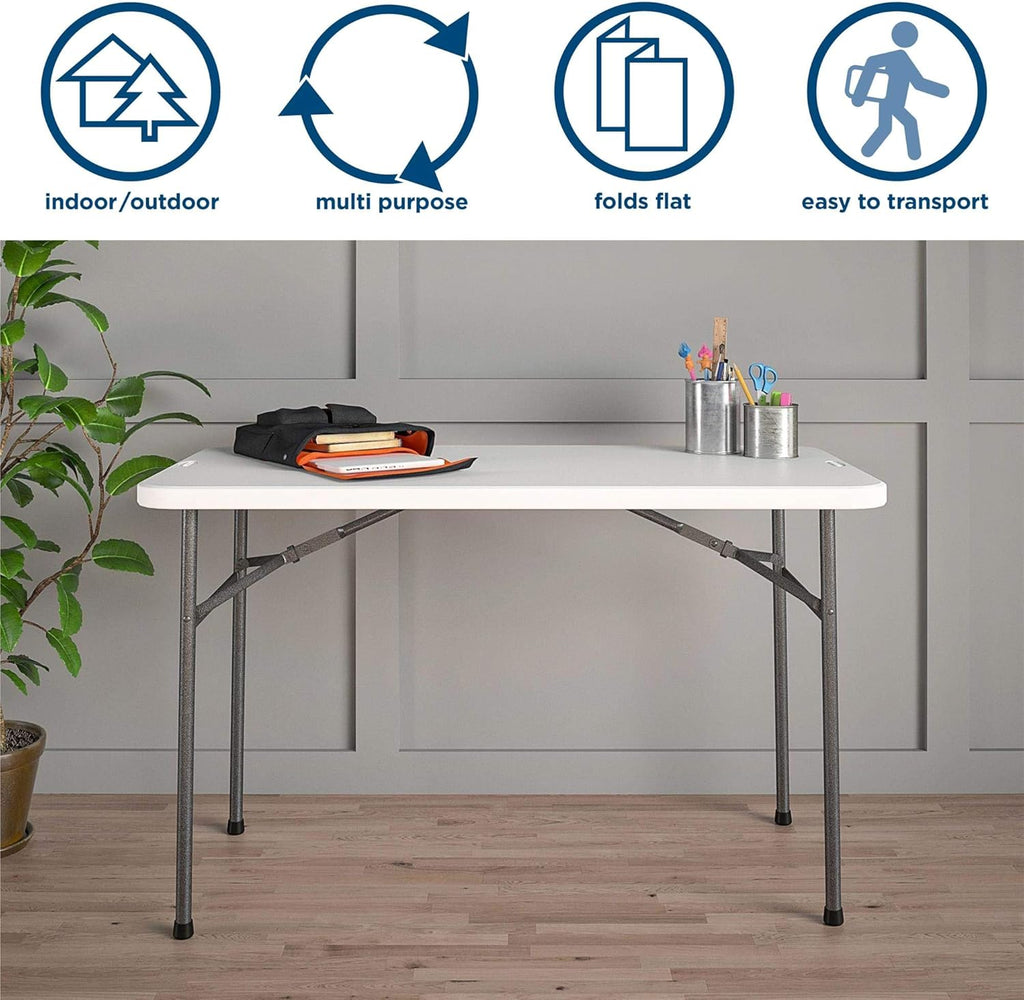 White 4 ft. Folding Utility Table O18629