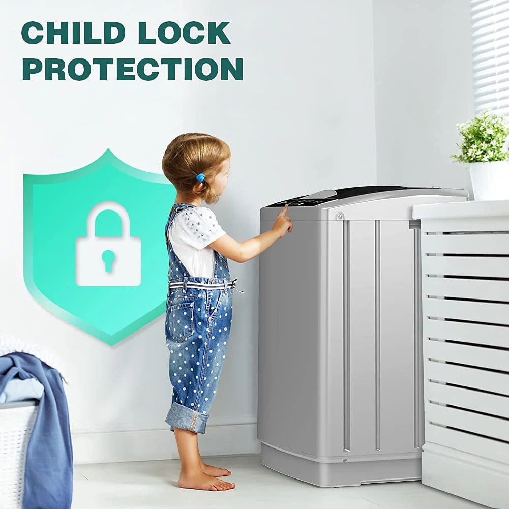 Portable Full-Automatic 1.8 Cu. ft. Top Load Laundry Washer H7204