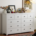 White Wood Dresser with 10 Deep Drawers R1862