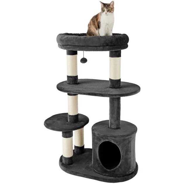 59.5-in Heavy Duty Faux Fur Cat Tree Condo L5295