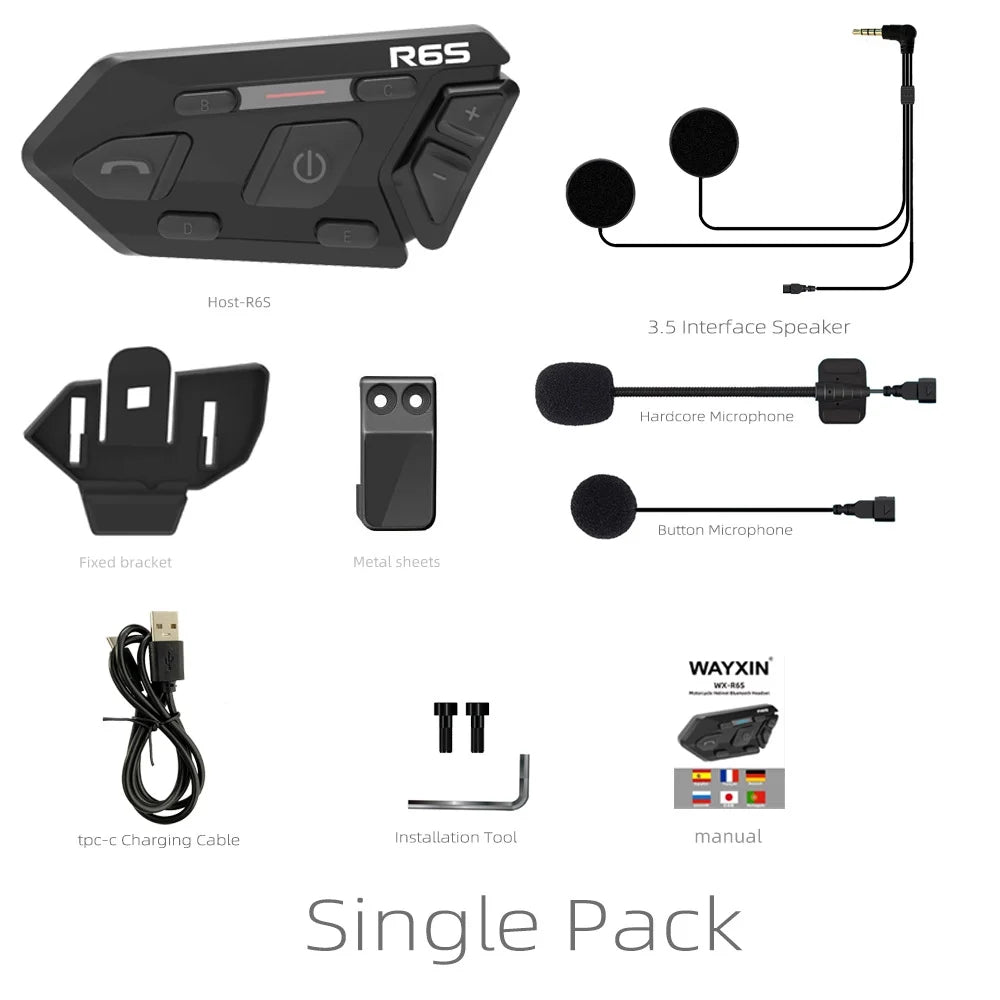 Motorcycle Helmet Intercom BT Wireless Headset Q98655
