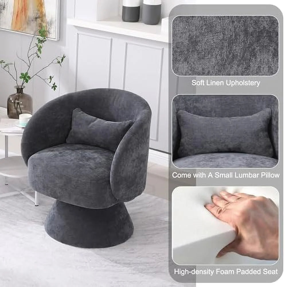 Linen Upholstered Swivel Accent Chair Set of 2 G788