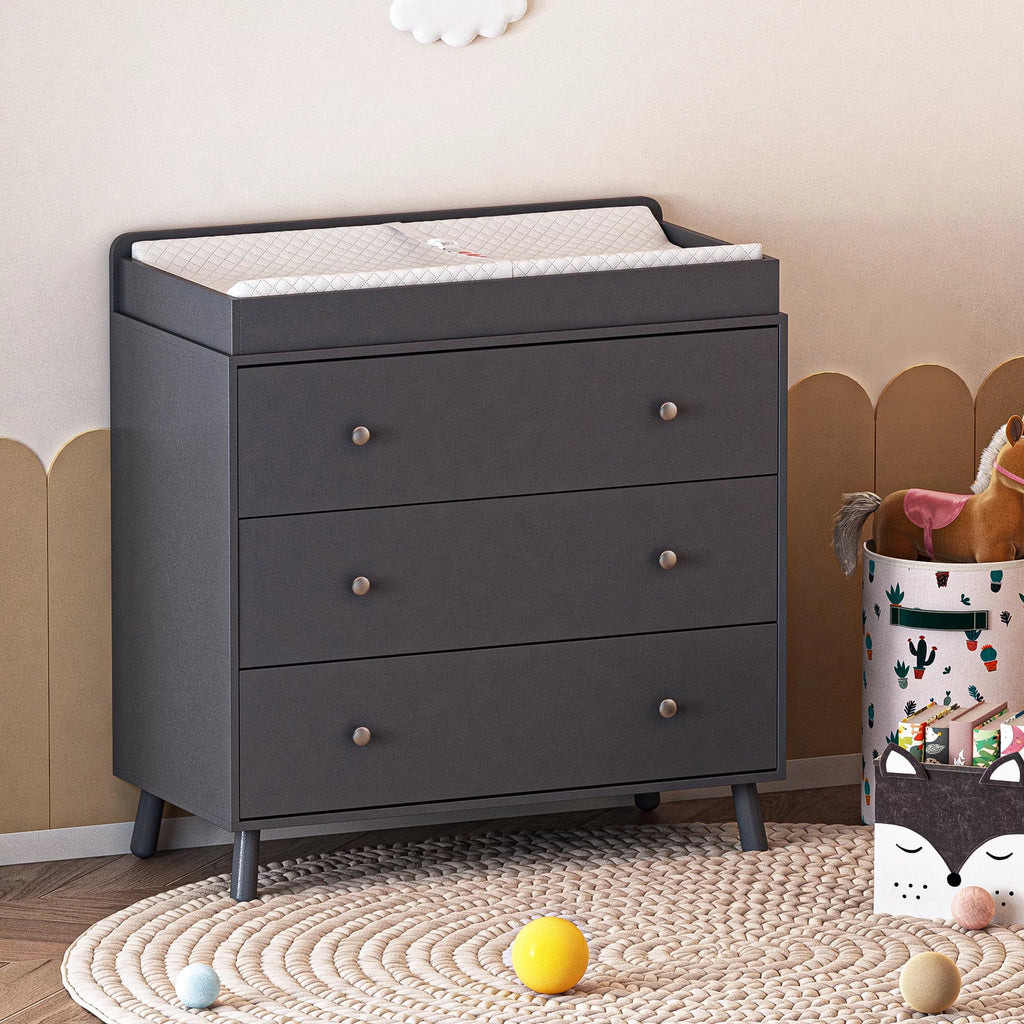 White 3 Drawer Changing Table with Removable Pad N69701