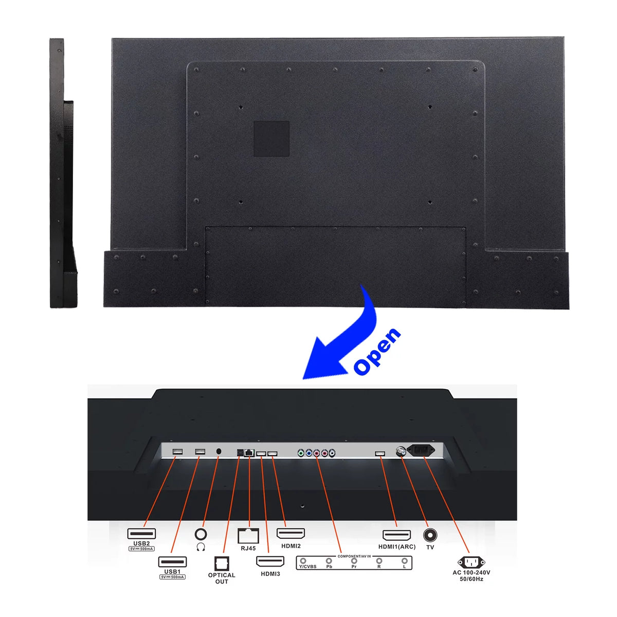 55 inch 2000 Nits 4K UHD IP55 Waterproof Outdoor TV M526