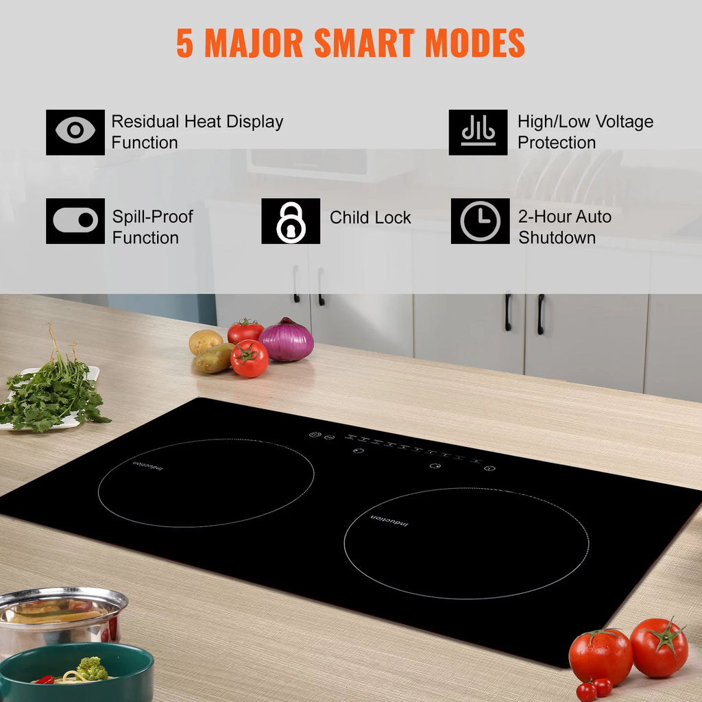2 Burners Ceramic Glass Electric Cooktop U55569