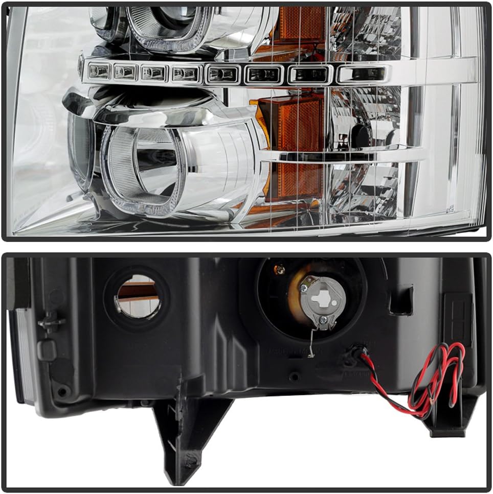 2007-2013 Chevy Silverado 1500 2500 3500 LED Halo Projector Headlights R528