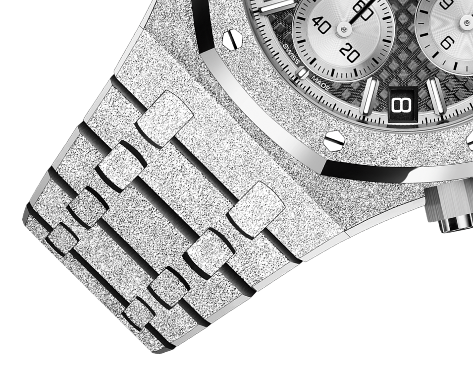 Frosted Gold Chronograph Black Dial 41mm N943