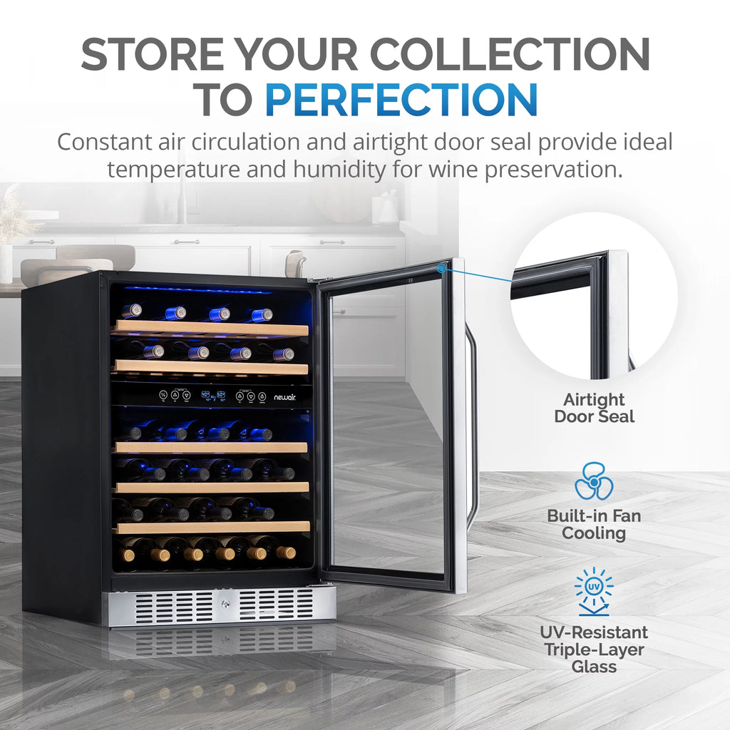 46-Bottle Dual-Zone Compressor Wine Refrigerator U7020