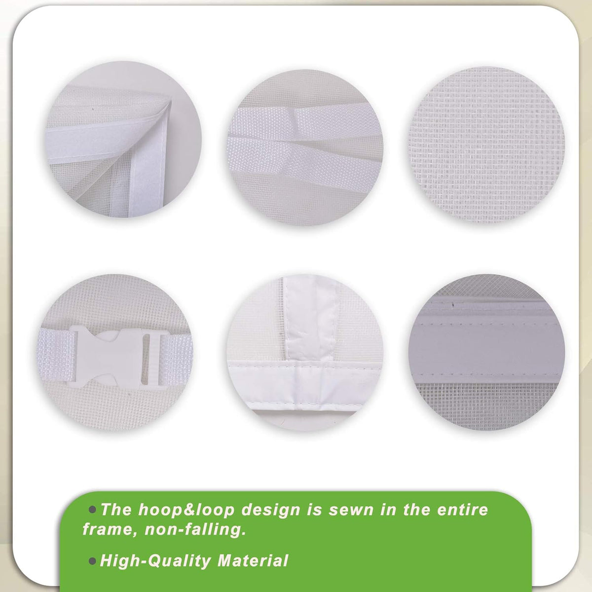 16x7Ft White Magnetic Closure Fiberglass Mesh Garage Screen Doors Pack of 2 O768