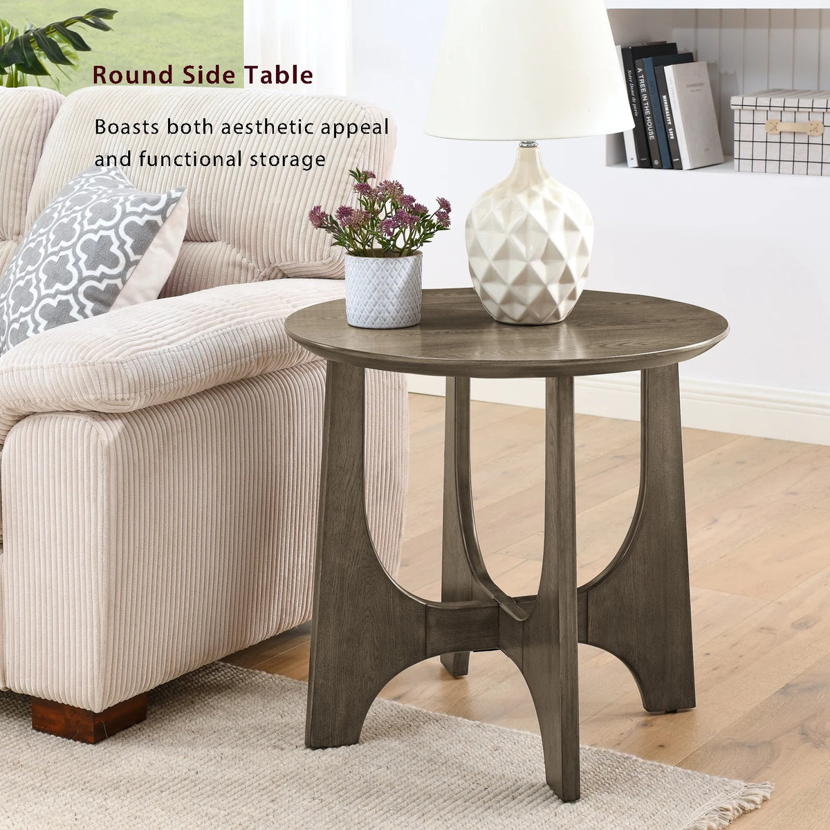 Round Wooden Side Table K983610