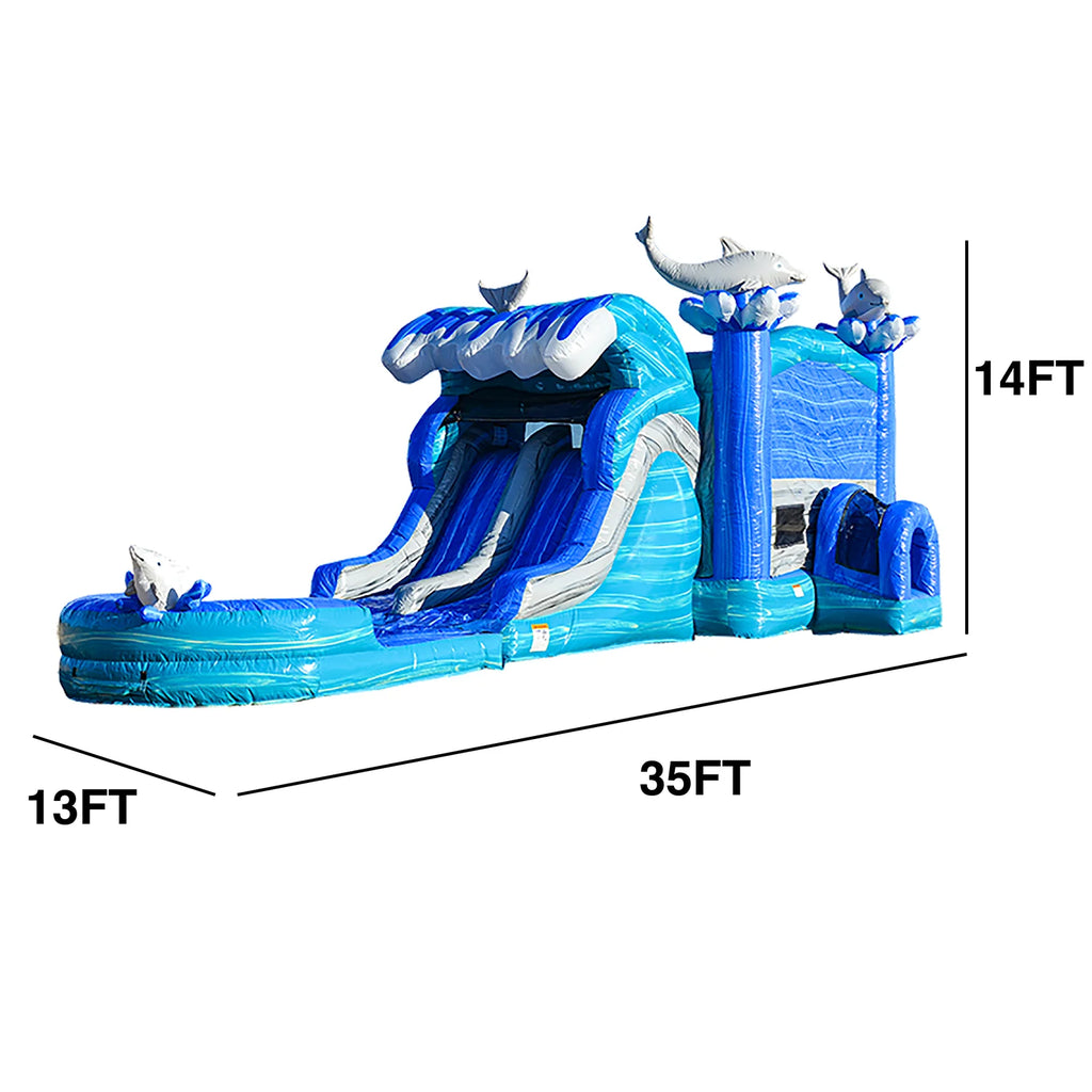 Inflatable Bounce House Water Slide with Pool Q566