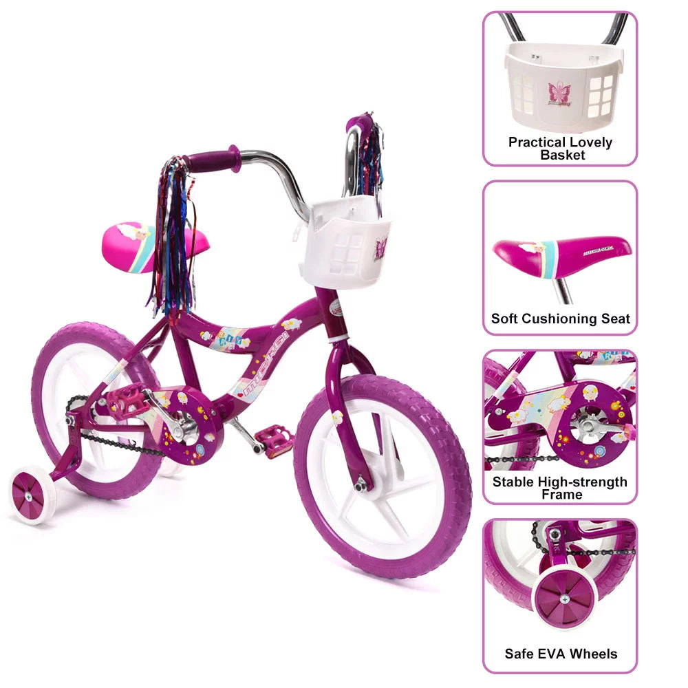 2 Kid's BMX Bicycle with Coaster Brake and Training Wheels A1225