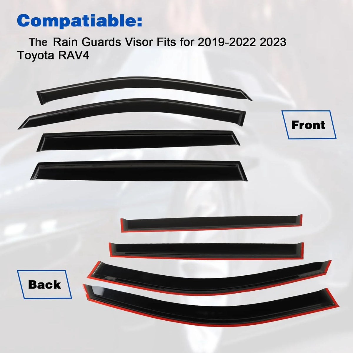 4Pcs Car Window Visors for 2019-2023 Toyota RAV4 P613040