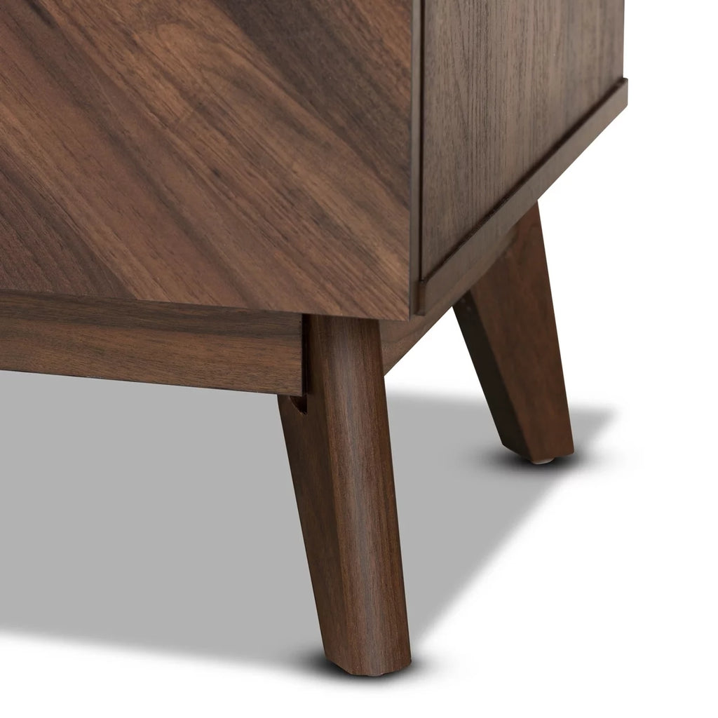 Walnut Brown Wood 5-Drawer Storage Chest L968