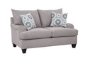 Soft Gray Rolled Arm Loveseat with 2 Accent Pillows W607