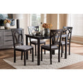 Grey Fabric Upholstered 5-Piece Dining Set D179827