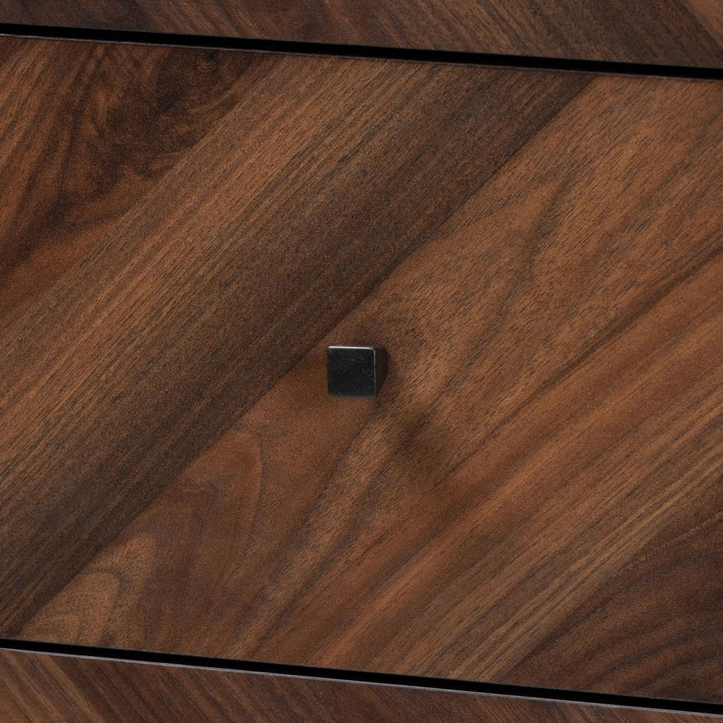 Walnut Brown Wood 5-Drawer Storage Chest L968