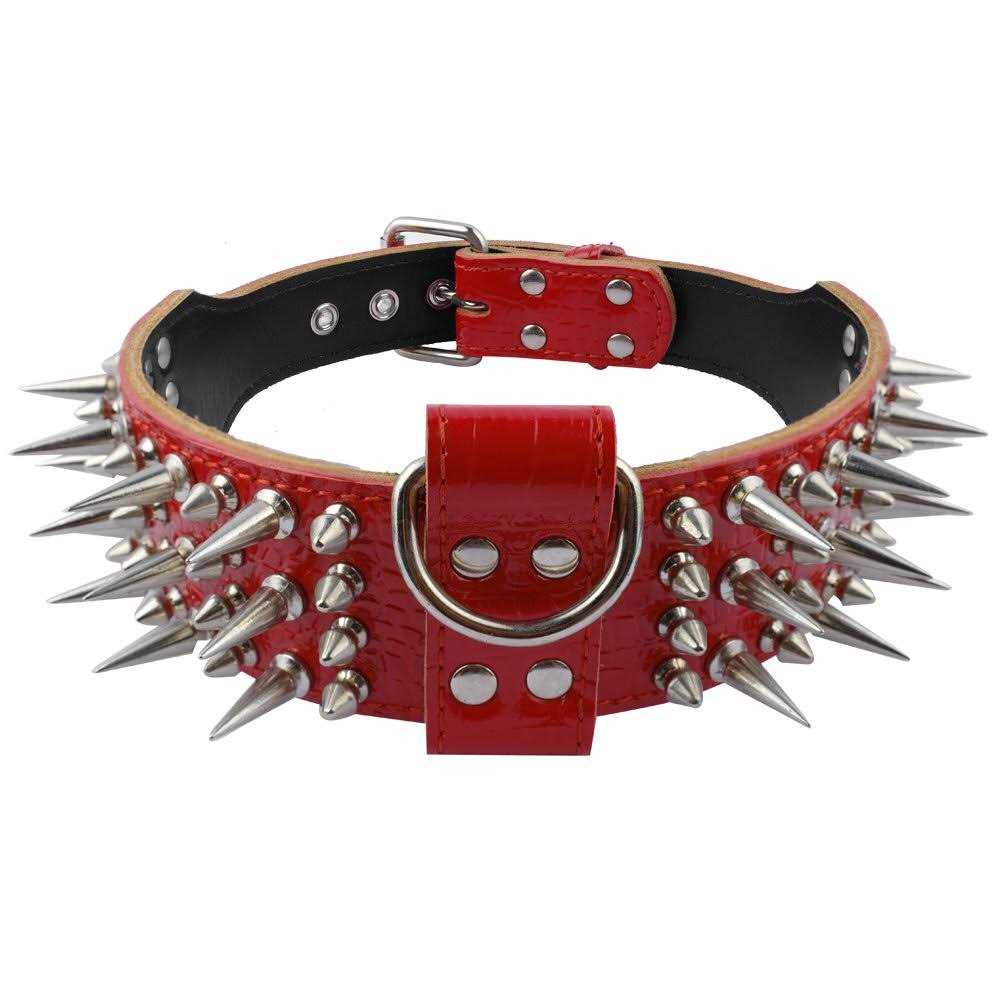 Luxury Genuine Leather Spiked Studded Dog Collars P906339