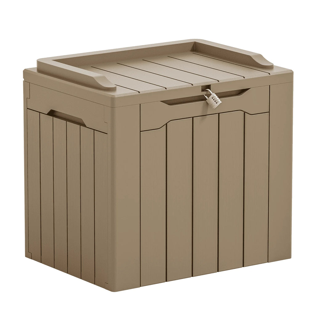 Black 32 Gallon Outdoor Resin Deck Box with Seat R3545