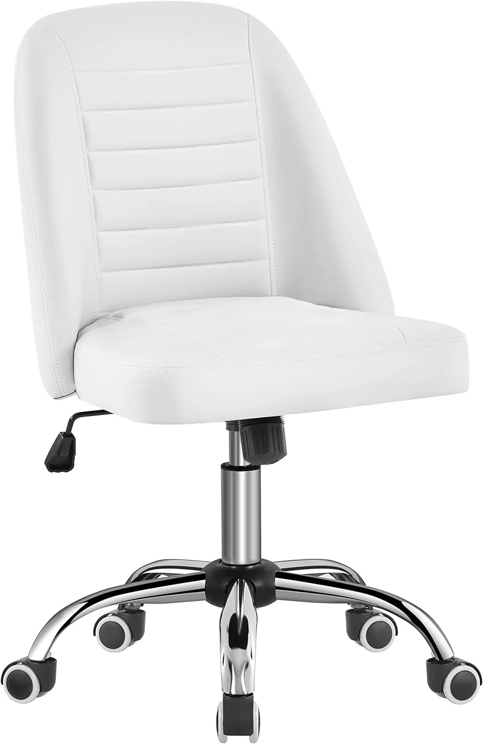 PU Leather Armless Office Chair with Rolling Wheels P295682