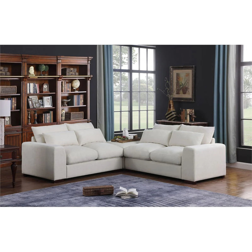 Beige Fabric Reversible Sectional Sofa & Ottoman M394190