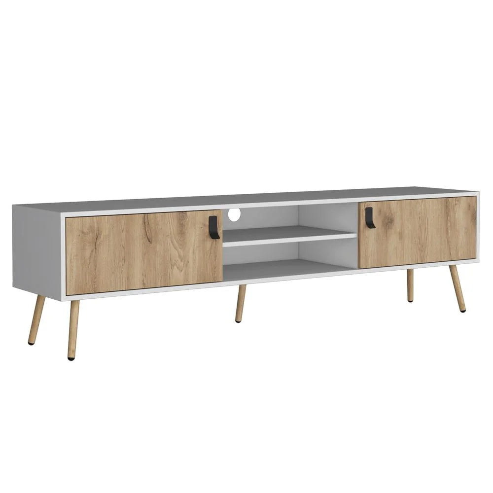 TV Rack with 2 Hinged Doors and Central Shelves Y912568
