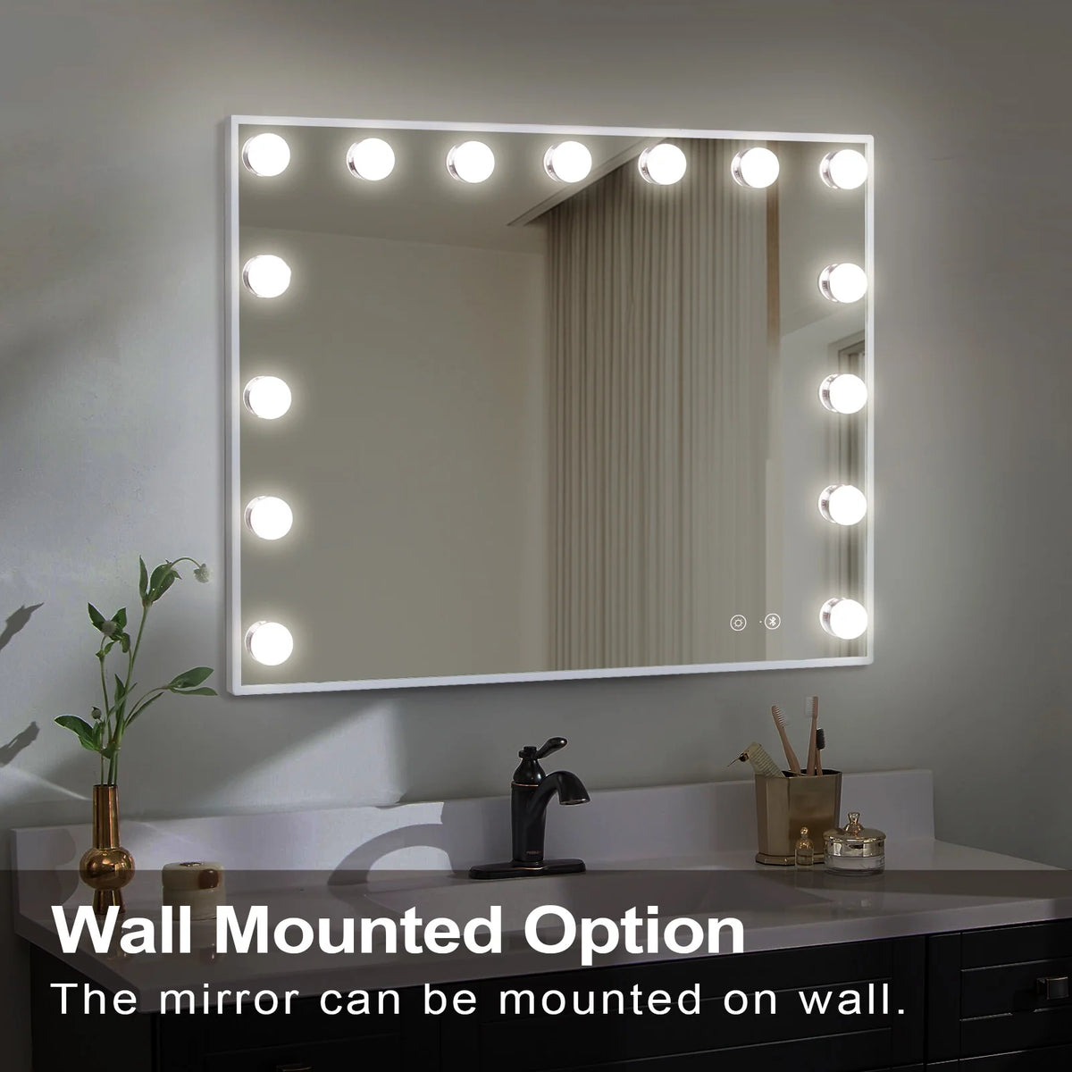 White Metal Hollywood Vanity Mirror with Lights O9347