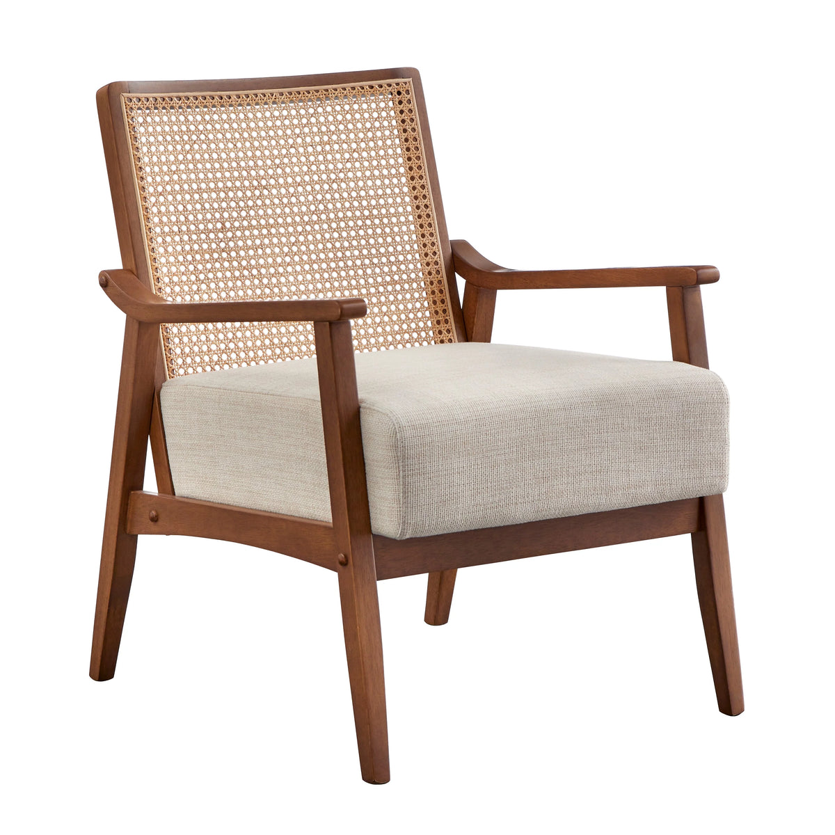 Black Cane and Solid Wood Accent Chair T375101