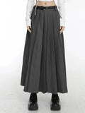 Dark Pleated Midi Skirt K71296