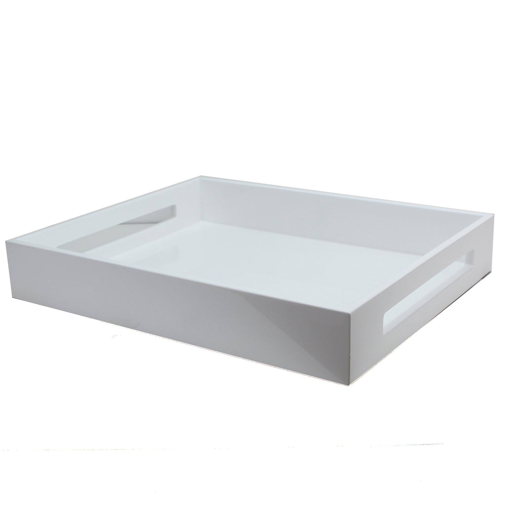 White Lacquered Serving Tray Q223