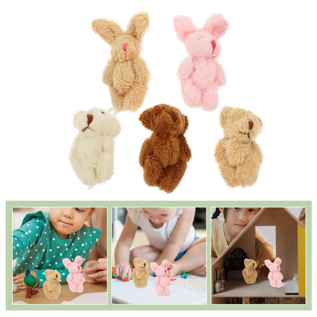 5pcs Miniature Plush Doll Figurines F49782