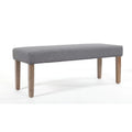 Linen Bench with Wood Legs in Grey L65301