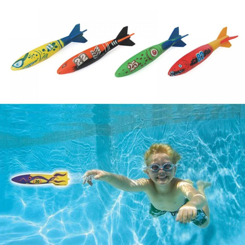 4 Colorful Pool Diving Shark Toys M443869