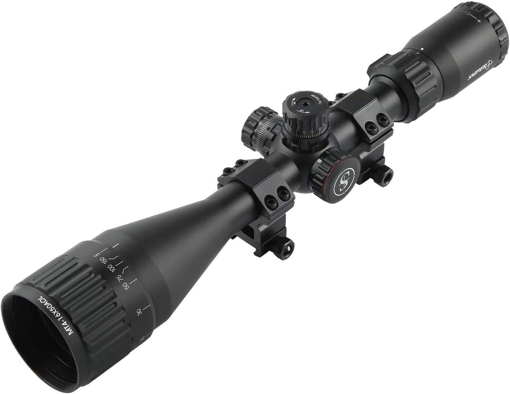 Hunting Rifle Scope 16X50AO Red Green Illuminated Mil Dot Reticle Multi-Coated Lens M19893