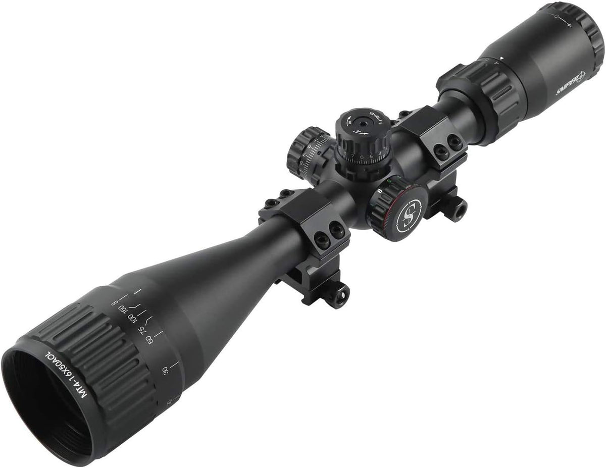 Hunting Rifle Scope 16X50AO Red Green Illuminated Mil Dot Reticle Multi-Coated Lens M19893
