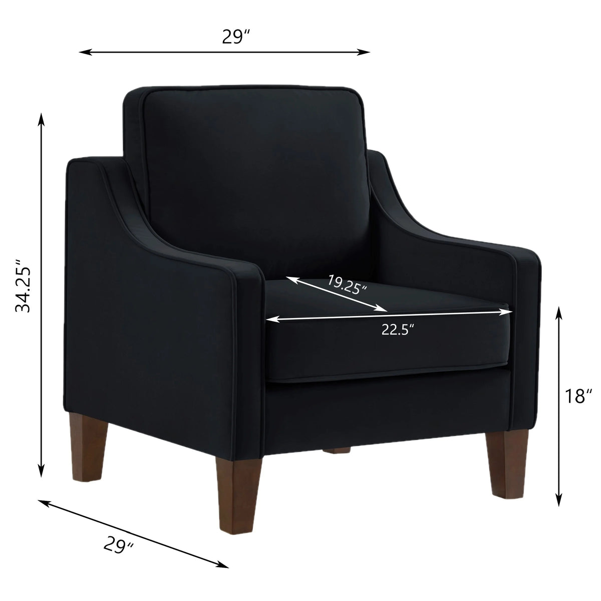 Black Velvet Armchair L83224